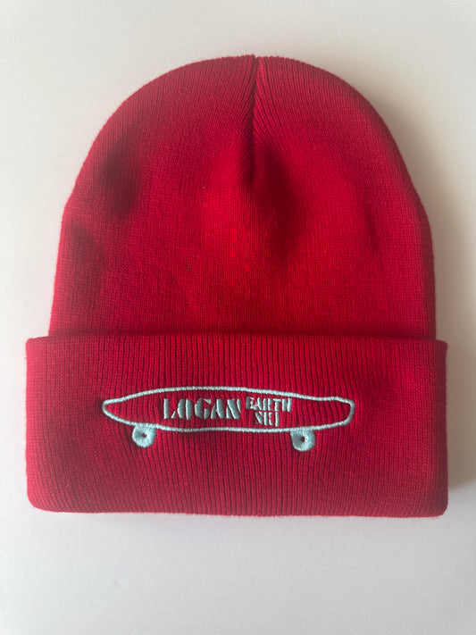 Teal Stitch Logan Skateboard Logo