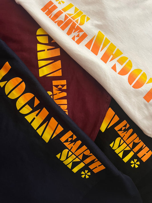 Logan Earth Ski T-Shirt w/ Orange/Yellow Gradient Logo